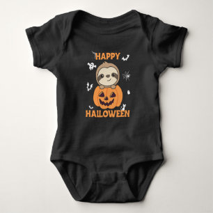 Fault In Pumpkin Sweet Sloths To Halloween Baby Bodysuit