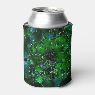 Faulty mosaic of aquatic plant pond night photo  can cooler