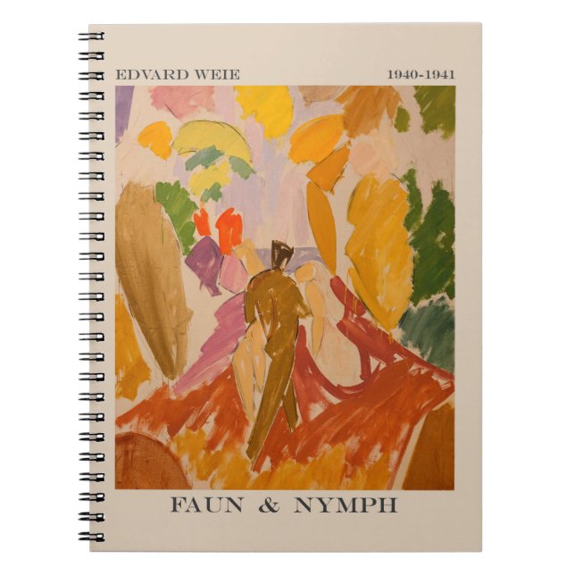 Faun and Nymph 1941 by Edvard Weie Notebook (Front)