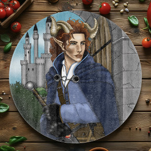 Faun Horned Fae Fantasy Cutting Board