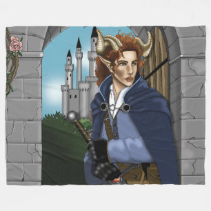Faun Horned Fae Fantasy  Fleece Blanket
