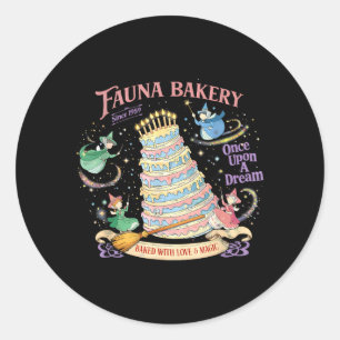 Fauna Bakery Magical Cake Fantasy Cute Fairy Vibes Classic Round Sticker