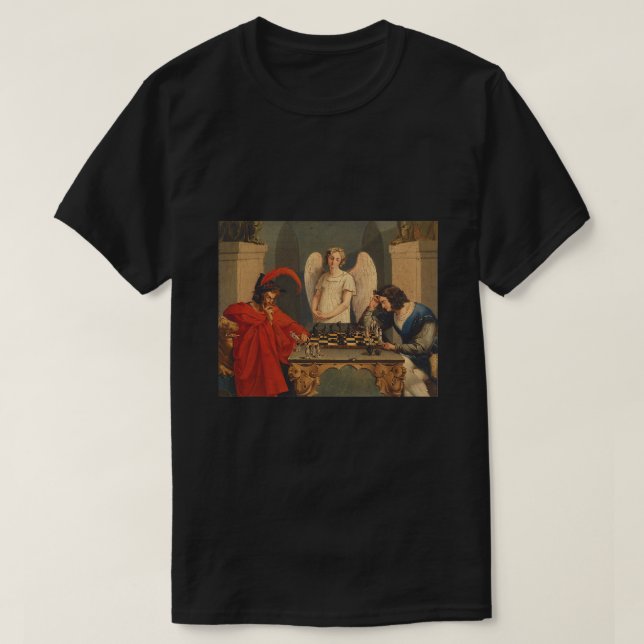 Faust And Mephistopheles Playing Chess T-Shirt (Design Front)