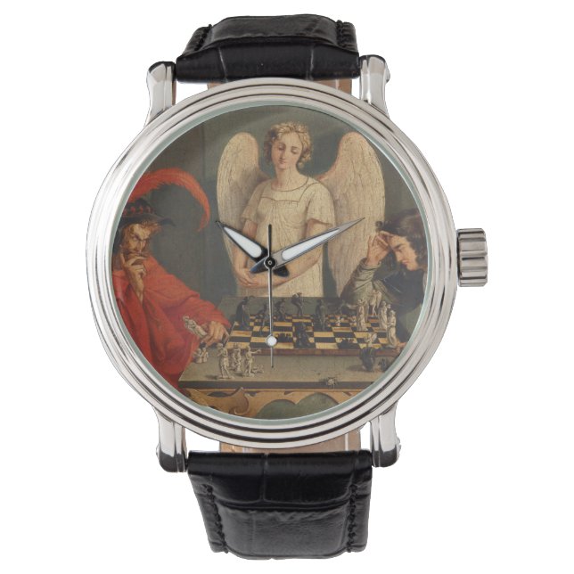 Faust And Mephistopheles Playing Chess Watch (Front)