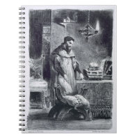 Faust in his Study, from Goethe's Faust, 1828, (il
