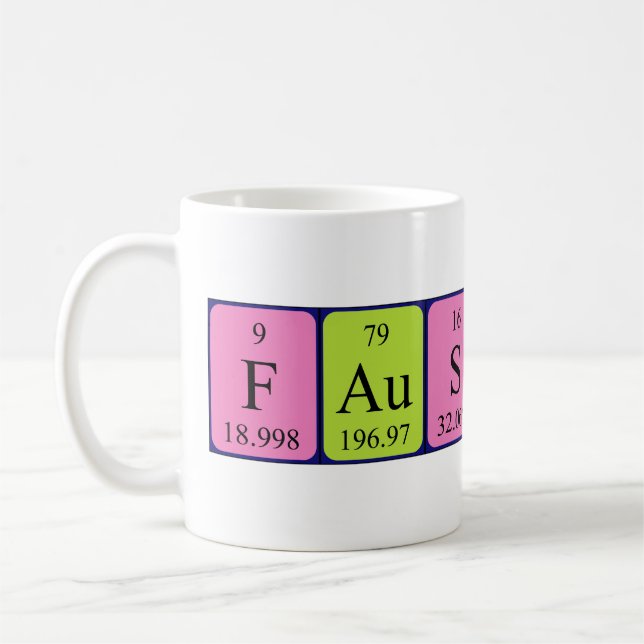 Faustine periodic table name mug (Left)
