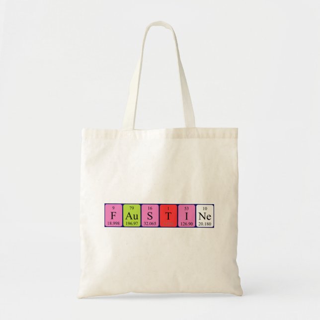 Faustine periodic table name tote bag (Front)