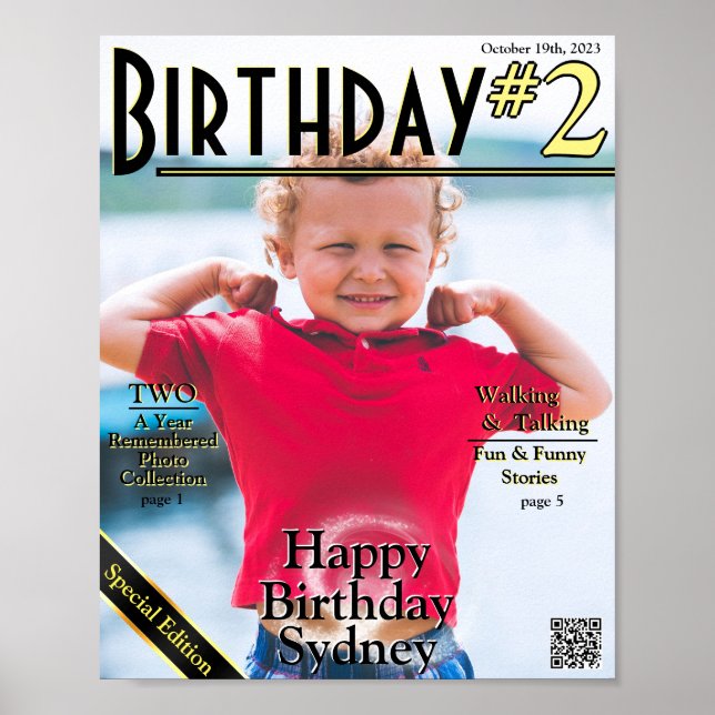 Faux 2nd Birthday Magazine Cover Poster (Front)