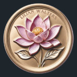 Faux 3D Luxury Pink Lotus Gold Wax Seal Stickers<br><div class="desc">Add a touch of vintage elegance to your special day with our classic round stickers! These beauties feature a simulated 3D effect of a sophisticated wax seal, adorned with elegant pink lotus flowers on a luxurious gold background. Perfect for wedding invitations, event envelopes, thank you cards, or party favours. Give...</div>