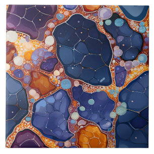 Faux agate tiled pattern tile