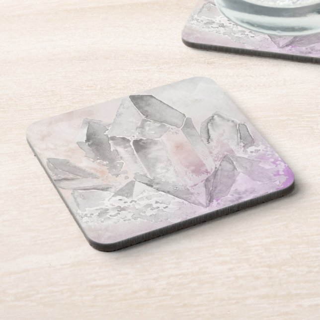 *~* Faux Amethyst Chakra Crystal Energy Healing Coaster (Left Side)