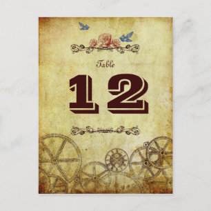 Faux Antique Gold Victorian Steampunk Wedding Postcard