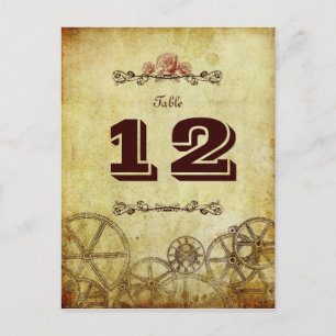 Faux Antique Gold Victorian Steampunk Wedding Postcard