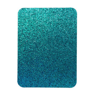 Faux Aqua Teal Turquoise Blue Glitter Background Magnet