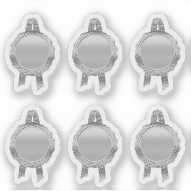 Faux Award/Certificate Seal Ribbons (Plain Silver) (Front)