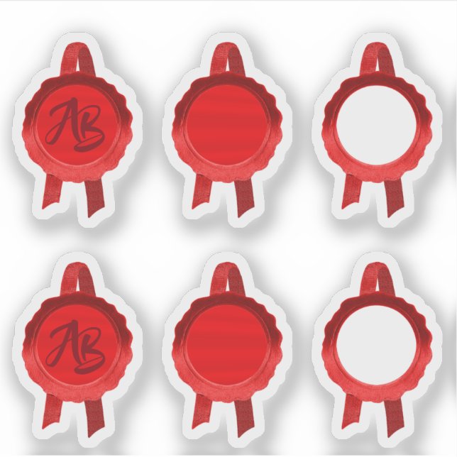 Faux Award/Certificate Seal Ribbons (Red Assort) (Front)