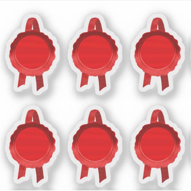 Faux Award/Certificate Seal Ribbons (Red Plain) (Front)