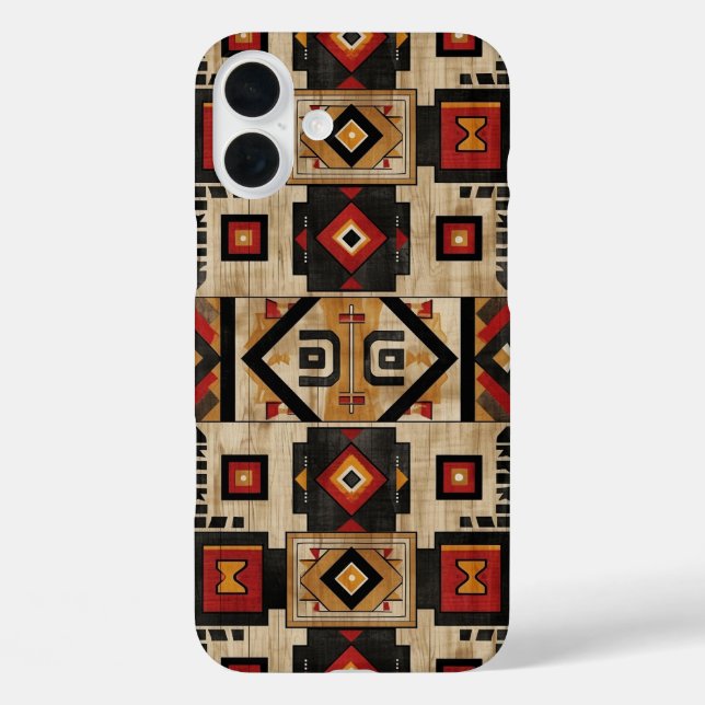 Faux Aztec wood grain  Case-Mate iPhone Case (Back)