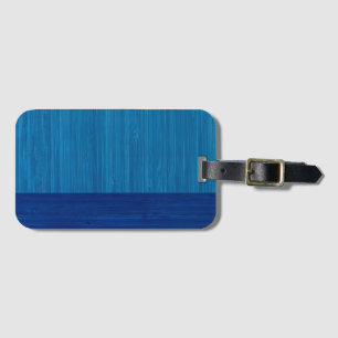 Faux Bamboo Border Wood Grain in Cobalt Blue Luggage Tag