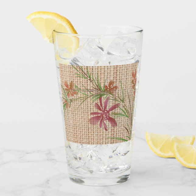 Faux Bamboo Mat Original Art Glass (Front Ice)