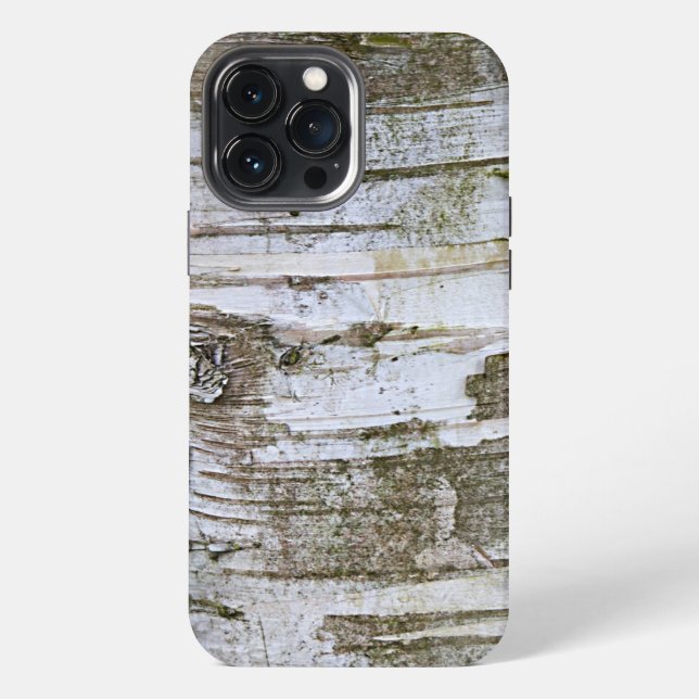 Faux Birch Tree Bark Texture Look Pattern iPhone Case (Back)