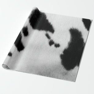 Faux Black and White Cow Hide. Wrapping Paper