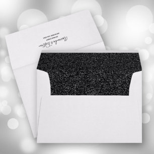 Faux Black Glitter 5 x 7 Envelope