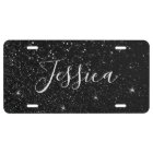 Faux Black Glitter Bokeh Photo Personalised