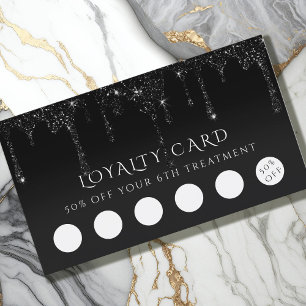 faux black glitter loyalty card