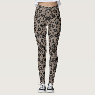 Faux Black Lace Fishnet Leggings