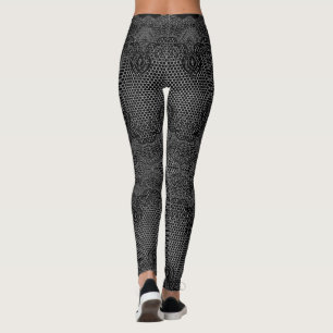 Faux Black Lace Fishnet Leggings - Your Colours