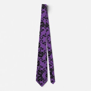 Faux Black Lace Fishnet Neck Tie - Choose Colour