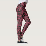 Faux Black Lace Fishnet Red Leggings Choose Colour<br><div class="desc">Choose Background Colour Leggings with Faux Black Roses Lace Fishnet Romantic Fun Modern Flowers and Leaves Gift - Choose / add your favourite background colour. You can also add your text / name. Resize and move or remove / add element - image / text with customisation tool. Design by MIGNED....</div>