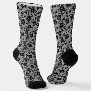 Faux Black Lace Fishnet Socks