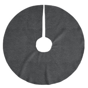 Faux Black Leather Brushed Polyester Tree Skirt