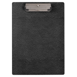 Faux Black Leather Clipboard