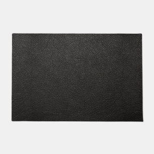 Faux Black Leather Father's Day Gift Doormat
