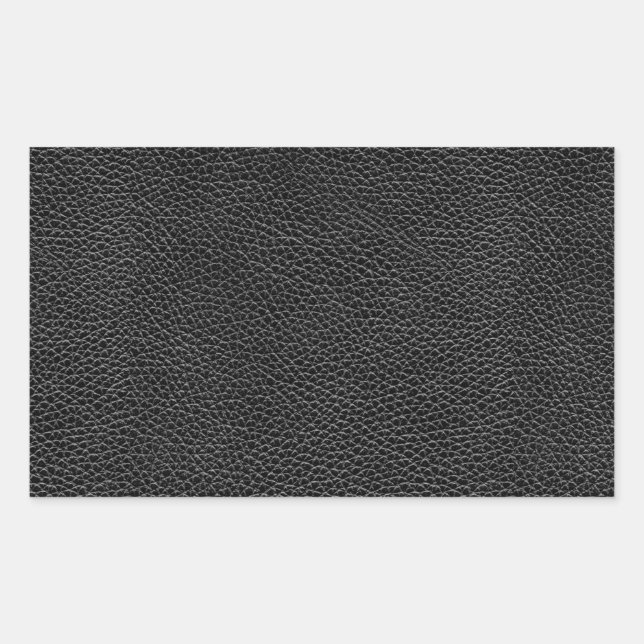Faux Black Leather Rectangular Sticker (Front)
