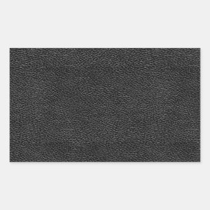 Faux Black Leather Rectangular Sticker