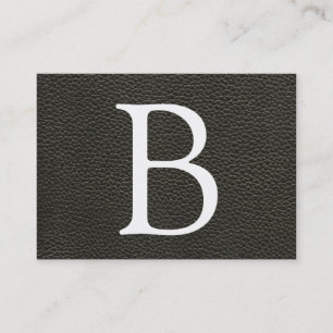 Faux Black Leather Texture Business Card