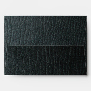 Faux Black Leather Texture Envelope
