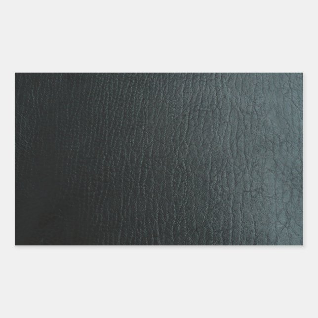 Faux Black Leather Texture Rectangular Sticker (Front)