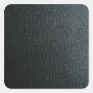 Faux Black Leather Texture Square Sticker