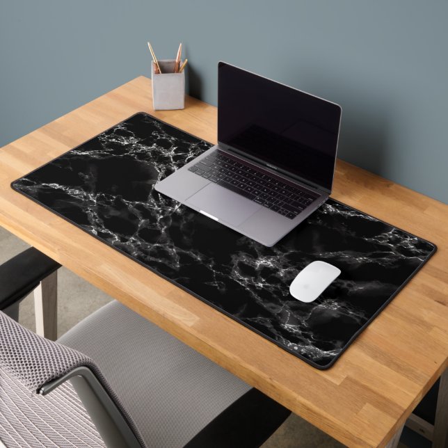 Faux Black Marble Design Desk Mat (Office 2)