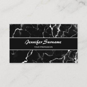 Faux Black Marble Texture Look With Custom Text Business Card