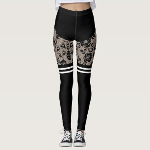 Faux Black Roses Lace Fishnet Otk Socks and Short Leggings