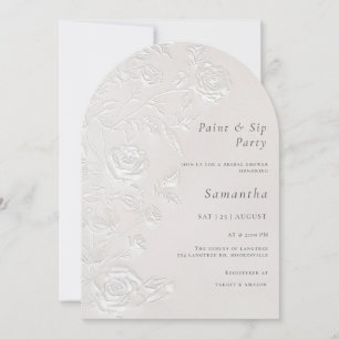 Faux Blind Embossed Bridal Shower Invitation