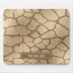 Faux “Blonde” Gold Giraffe Print Personalised Mouse Pad