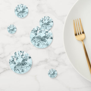 Faux Blue Aquamarine Diamond Confetti
