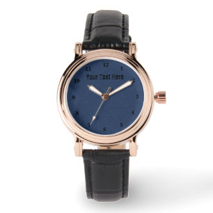 Faux Blue Denim Watch Personalised Custom Text
